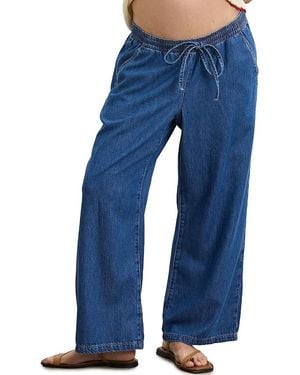 Hatch Collection The Drapey Denim Wide Leg Pant - Blue