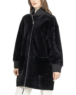 Gorski Reversible Textured Shearling Lamb Jacket - Black