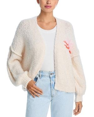 Vintage Havana Jacquard Back Detail Cardigan - White