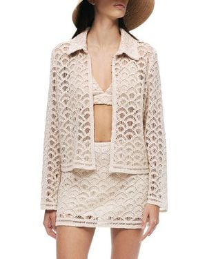 Nocturne Cropped Lace Jacket - Natural