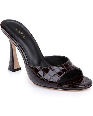 L'Agence Avery Embossed Leather Sandals - Black
