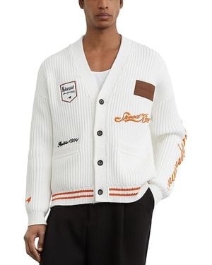 Reiss Halden Mclaren Racing Cotton Blend V Neck Cardigan - White