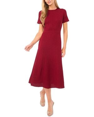 Ted Baker Short Sleeve Crew Neck Midi Dress - Red