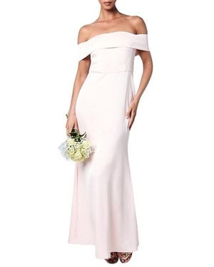 Coast Satin Bardot Maxi Bridesmaid Dress - White