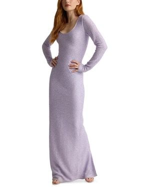 St. John Soft Sequin Knit Gown - Purple