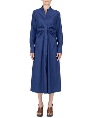 Callas Milano Genny Long Sleeve Shirt Dress - Blue