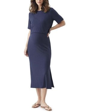 Ripe Maternity Ivy Rib Nursing Dress - Blue