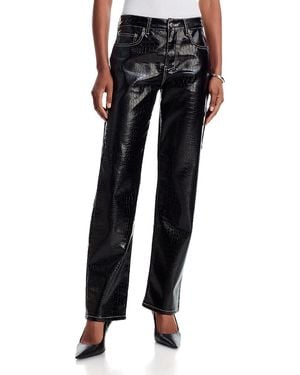 Ksubi Pinup Croc Embossed Patent Leather Pants - Black