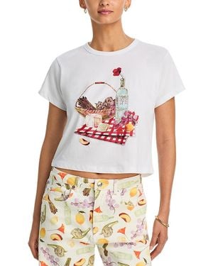 Aqua Picnic Graphic Tee - White