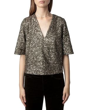 Zadig & Voltaire Tytane Sequin Top - Black