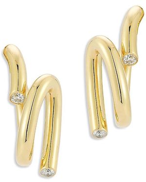 WALTERS FAITH 18K Diamond Duet Thoby Spiral Earrings - Metallic