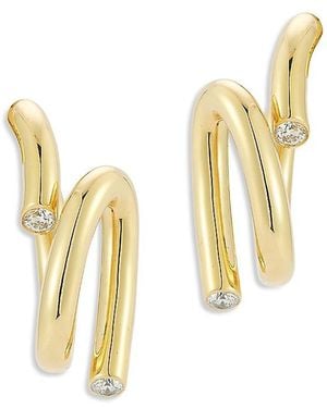 WALTERS FAITH 18K Diamond Duet Thoby Spiral Earrings - Metallic