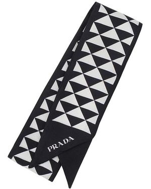 Prada Printed Silk Tie - Black
