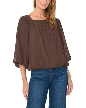 Vince Camuto Square Neck Bubble Blouse - Brown