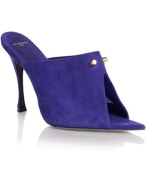 Balenciaga Midnight City Mule Slide Sandals - Purple