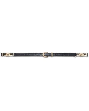 Maje Croc Embossed Leather Belt - White