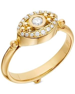 Temple St. Clair 18K Sacred Diamond Mini Evil Eye Ring - Metallic