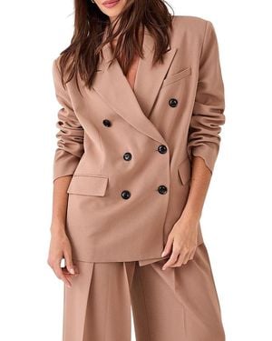 Nasty Gal Double Breasted Oversized Blazer - Brown