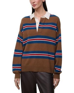 STAUD Michael Collared Cashmere Sweater - Blue
