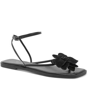 Free People Mismatch Magnolia Leather Thong Sandals - Black