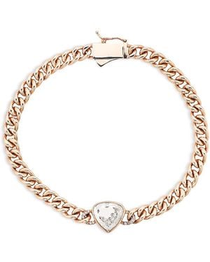 Moritz Glik 18K Diamond Unidinho Heartish Curb Link Bracelet - Metallic