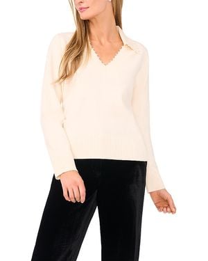 Ted Baker Meliora Collared V Neck Top - White