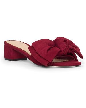 Cinq À Sept Faith Suede Bow Slides - Red
