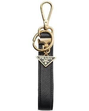 Prada Saffiano Leather Key Ring - White