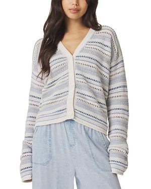 Splendid Addison Stripe Cardigan Sweater - Gray