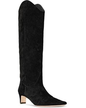 STAUD Western Wally Suede Tall Boots - Black