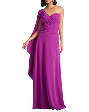 Tadashi Shoji Alney Cascading Cape Sleeve Gown - Purple