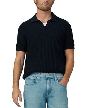 Joe's Jeans Textured Short Sleeve Polo Sweater - Black