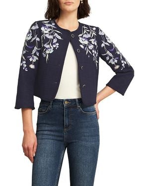 Hobbs Hinton Floral Embroidered Jacket - Blue
