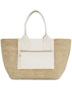 Ganni Easy Medium Shopper Tote - White