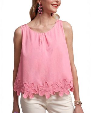 Frances Valentine Zennia Flower Hem Tank - Pink