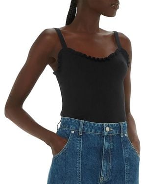 Whistles Ruffled Trim Camisole - Black