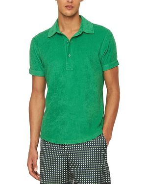 Orlebar Brown Sebastian Tailored Toweling Polo Shirt - Green