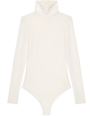 Courreges Jersey Mock Neck Bodysuit - White