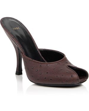 Jude Date Mule Pumps - Brown