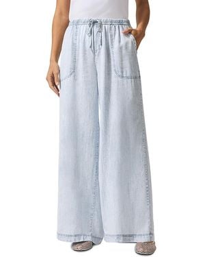 Splendid Angie Drawstring Palazzo Pants - Blue
