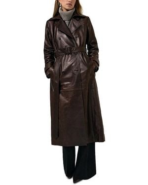Reiss Hattie Leather Trench Coat - Black