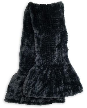 Surell Faux Fur Knit Scarf - Black