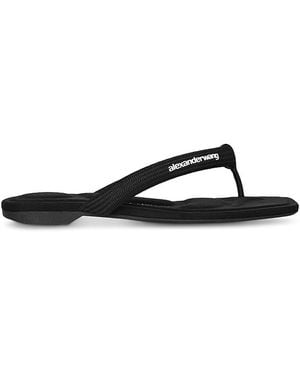 Alexander Wang Jenna Tubular Strap Thong Sandals - Black
