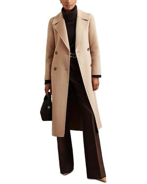 Reiss Rene Double Breasted Coat - Natural