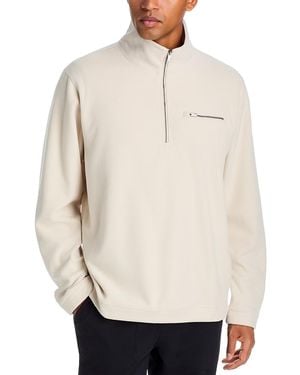 Vuori Aspen Stand Collar Quarter Zip Sweater - White