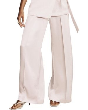 Mint Velvet Pleated Wide Leg Pants - White