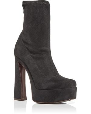 Giuseppe Zanotti Stretch High Heel Platform Booties - Brown