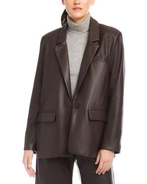 Fifteen Twenty Regan Faux Leather Blazer - Brown