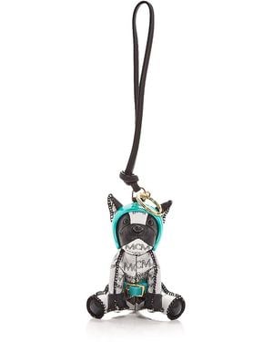 MCM Aren Visetos Bulldog Bag Charm - White