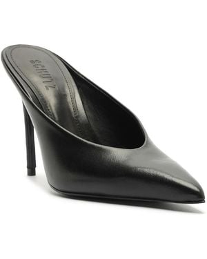 SCHUTZ SHOES Loren Calf Hair Pointed Pumps - Black